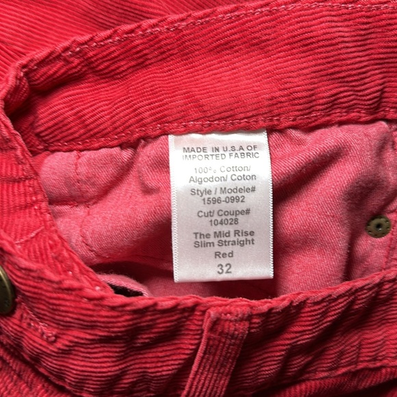 Current/Elliott Charlotte Gainsbourg Slim Straight Corduroy Jeans - 32 - Picture 7 of 7